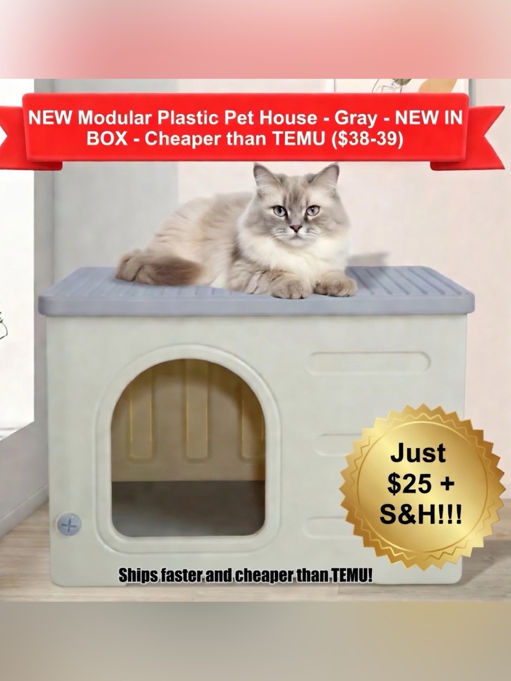 Modular Cream Cat Bed House - Cozy Indoor Hideaway